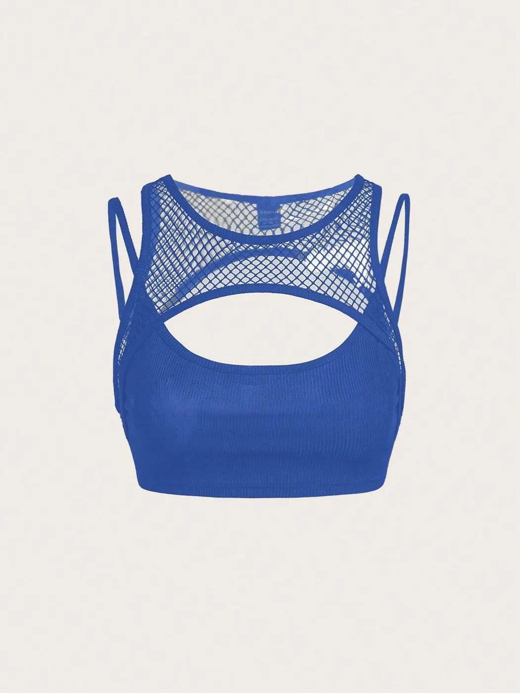 Top corto SHEIN ICON de mujer con cuello redondo y recorte calado