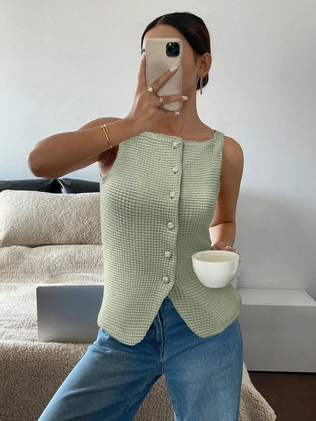 Camisa sin mangas SHEIN Frenchy de verano para mujer