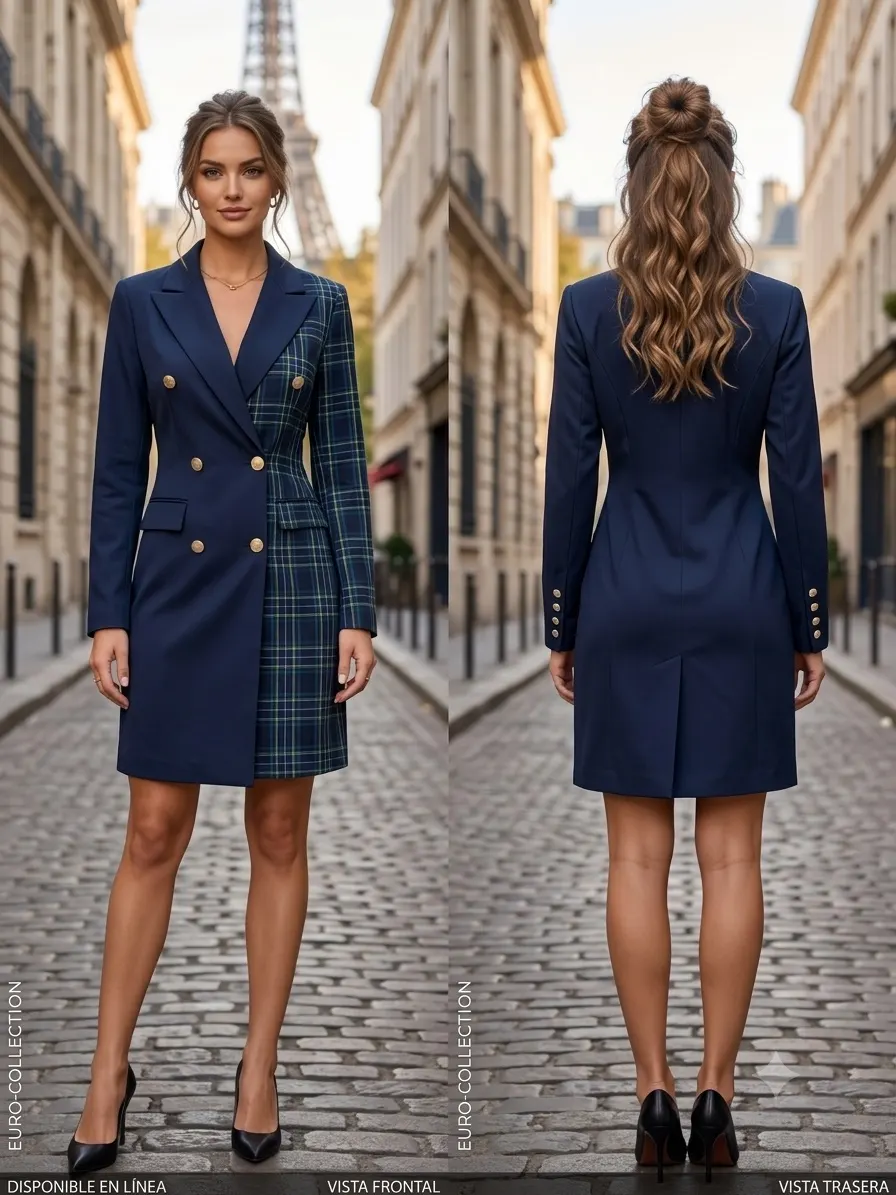 Saco estilo cardigan con diseño cuadricula