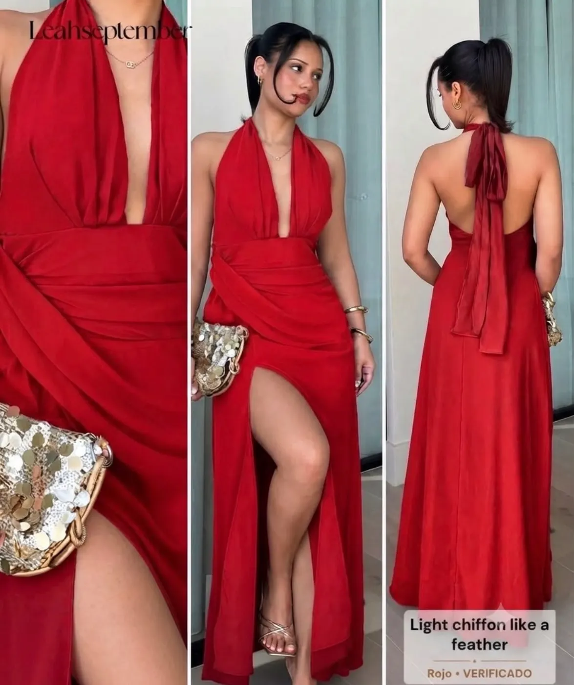 Vestido elegante cuello halter