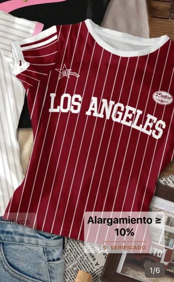 Jersey baseball rayada LA