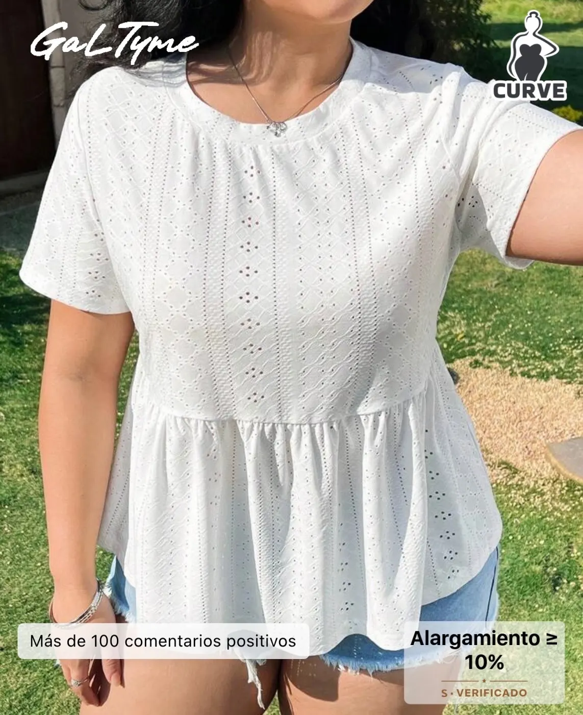 Blusa plus size calada manga corta