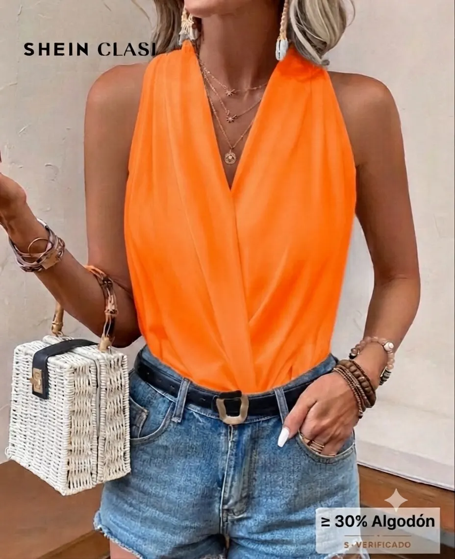 Body con cuello traslapado