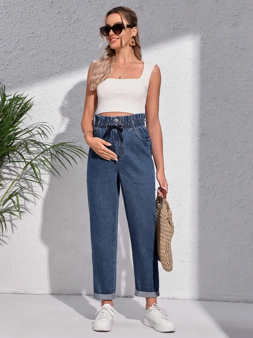 Jeans de maternidad mom fit SHEIN