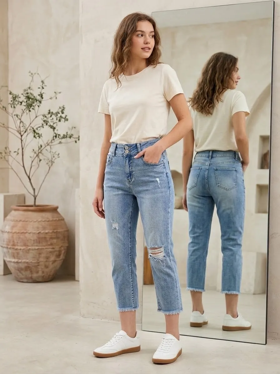 Pantalon pescador rasgado SHEIN